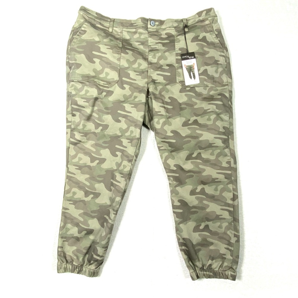 Stitch Star Pull On Camo Jogger Women's 3X Green Slim Fit Ankle Hi Rise NWT
